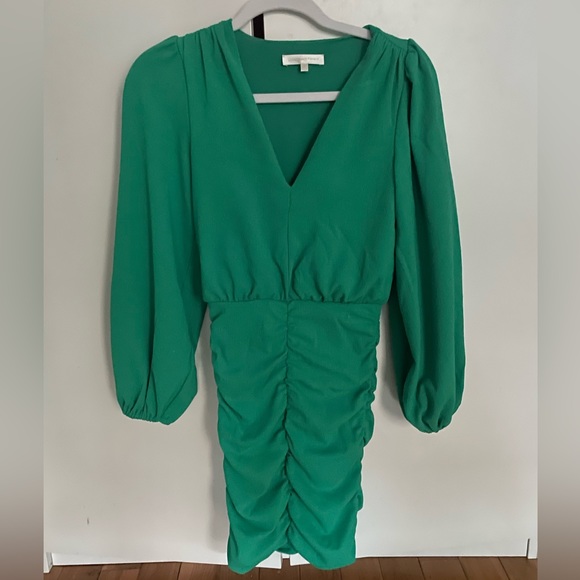 💚 Love Shack Fancy Puff sleeve dress green mini - Picture 2 of 6